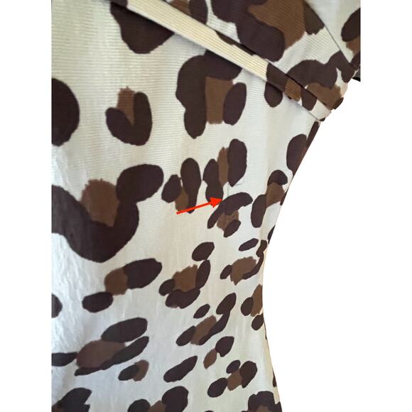 BLUEMARINE Animal Print Dress Sheath Brown Short Sleeve Italy Designer IT46 US10 - Picture 4 of 10